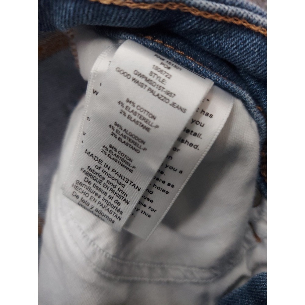 Good American Jeans Womens 10/30 Blue Light Wash Good Waist Palazzo Denim Wide - Picture 12 of 13